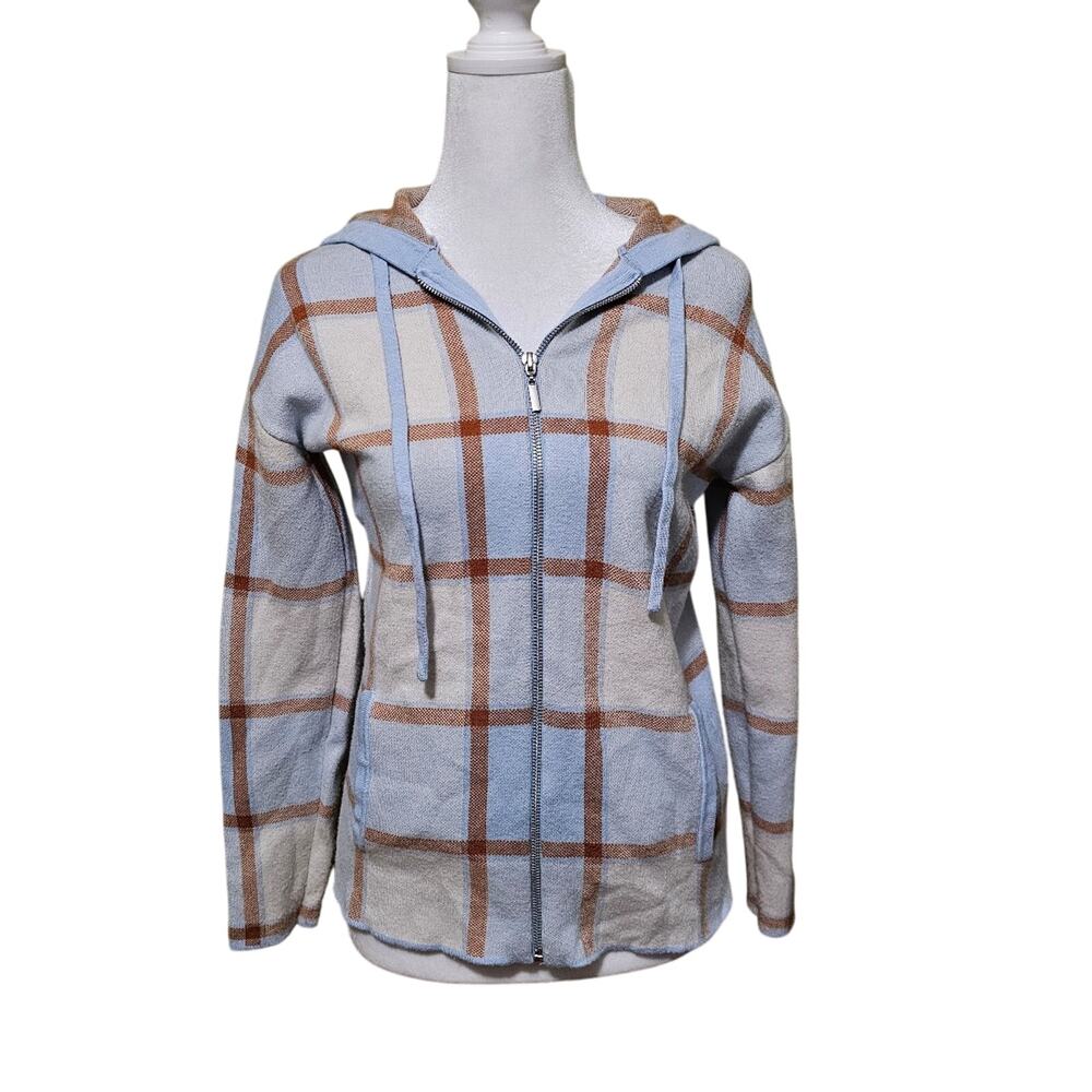 Cynthia Rowley Zip Up Hooded Jacket Sweater Soft Neutral Women’s Size XS